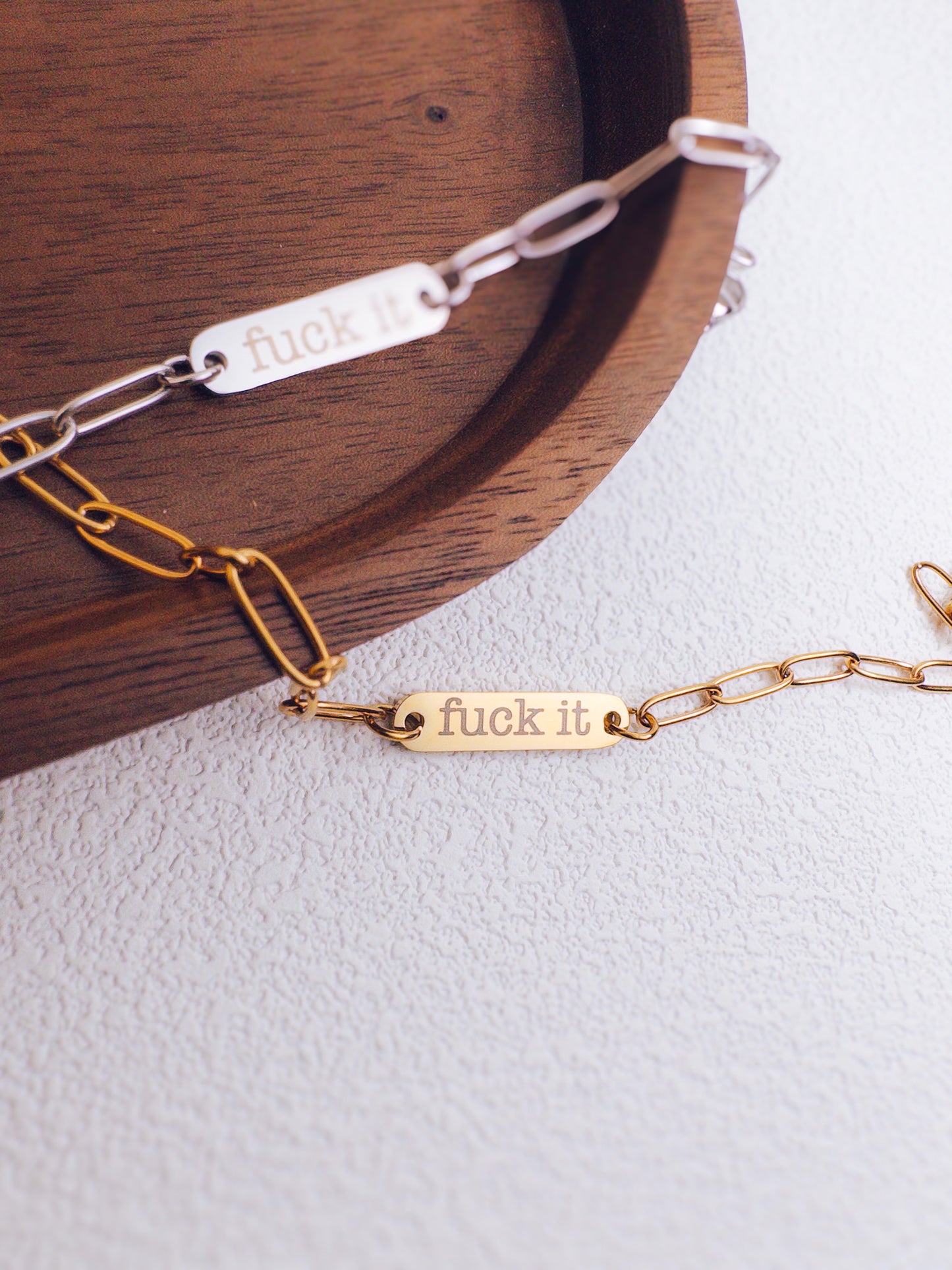 Bold F*ck It Paperclip Bracelet