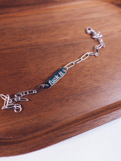 Bold F*ck It Paperclip Bracelet