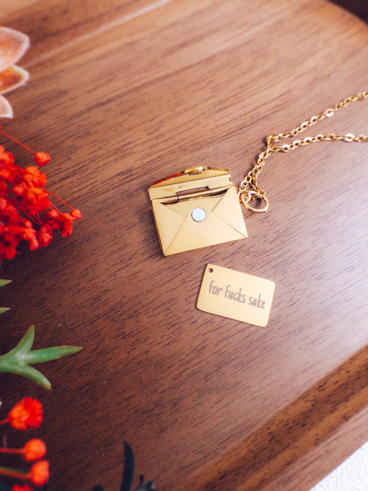 For Fucks Sake Necklace - Hidden Message Envelope Pendant