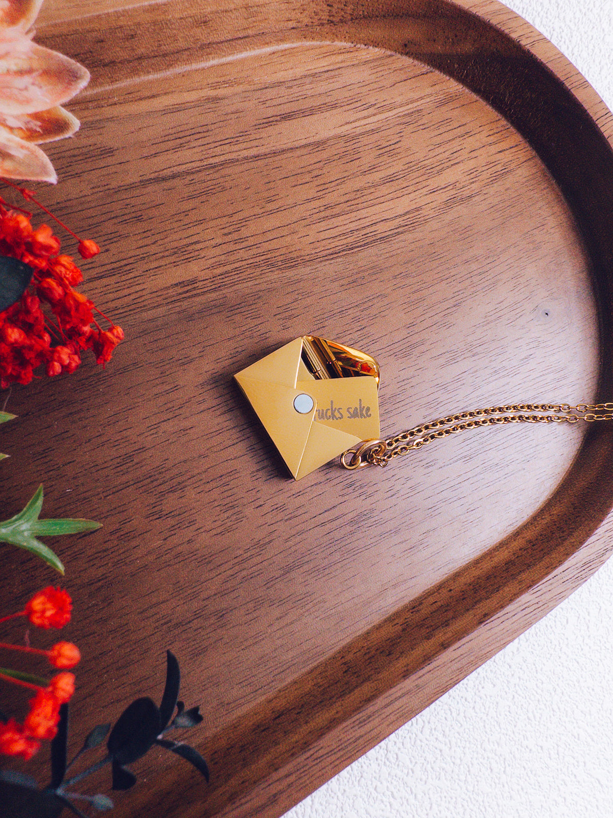 For Fucks Sake Necklace - Hidden Message Envelope Pendant