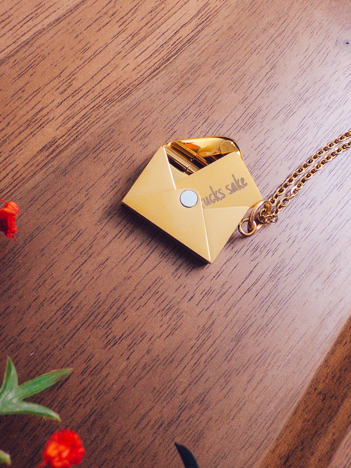For Fucks Sake Necklace - Hidden Message Envelope Pendant