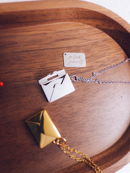 Go Fuck Yourself Necklace – Hidden Message Envelope Pendant