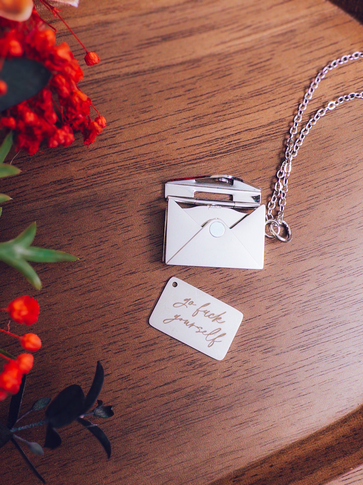 Go Fuck Yourself Necklace – Hidden Message Envelope Pendant