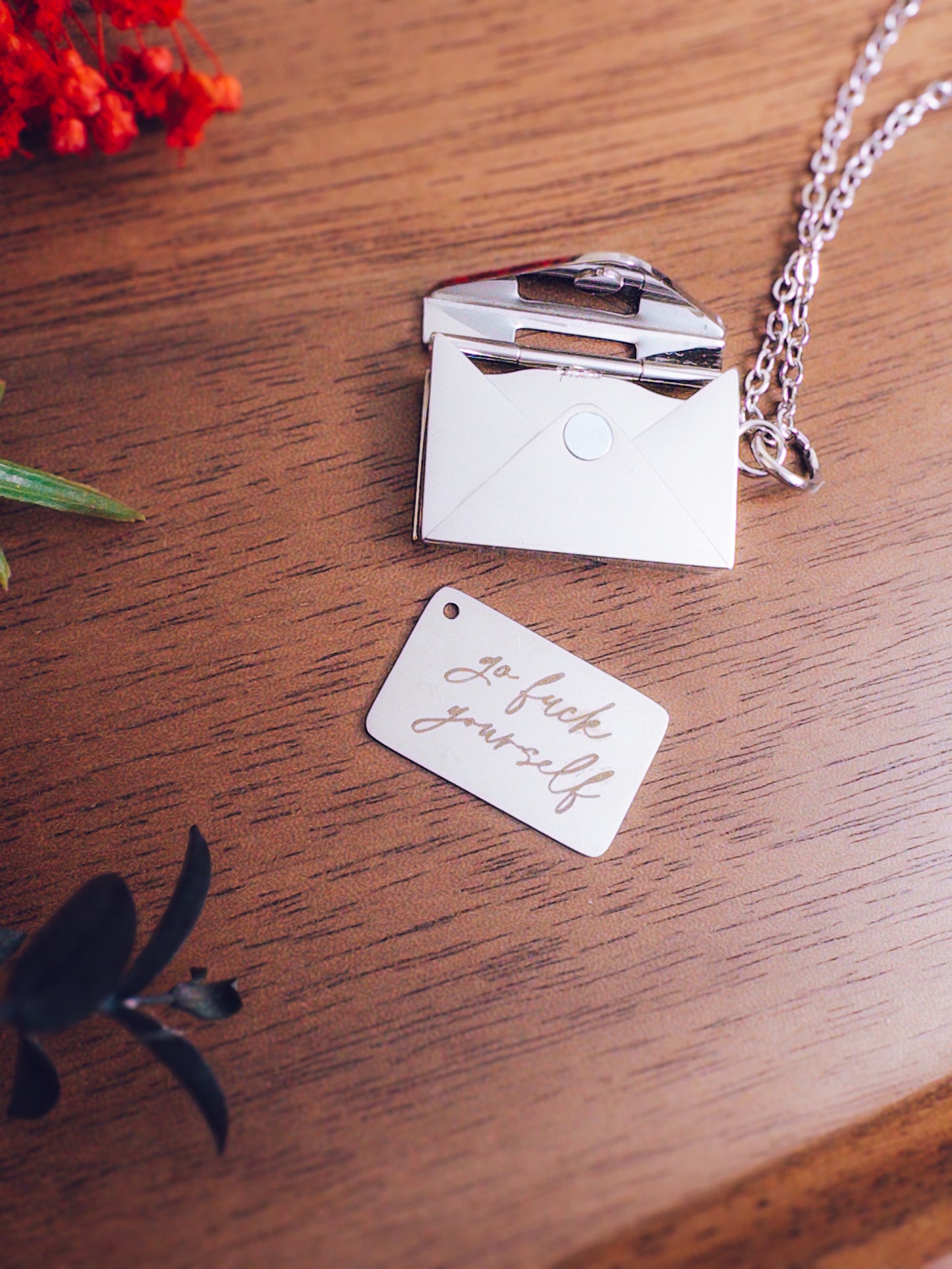 Go Fuck Yourself Necklace – Hidden Message Envelope Pendant