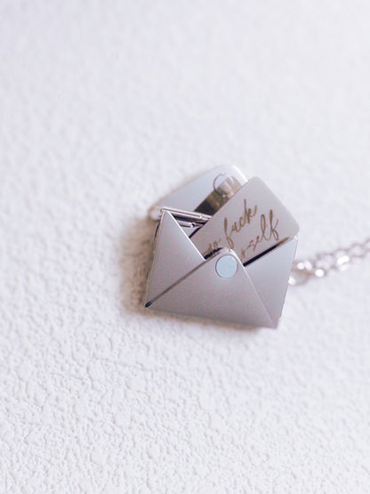 Go Fuck Yourself Necklace – Hidden Message Envelope Pendant