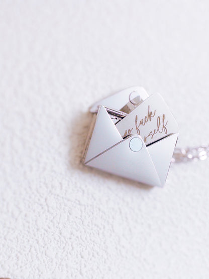 Go Fuck Yourself Necklace – Hidden Message Envelope Pendant