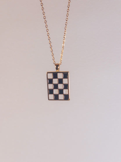 Retro Checkerboard Necklace