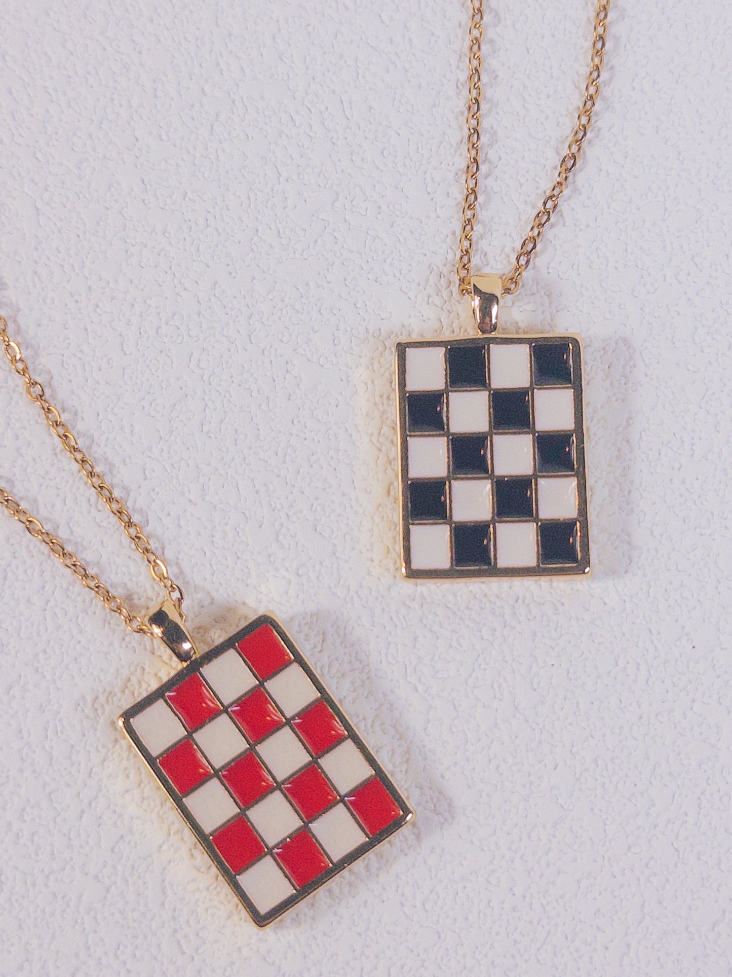 Retro Checkerboard Necklace