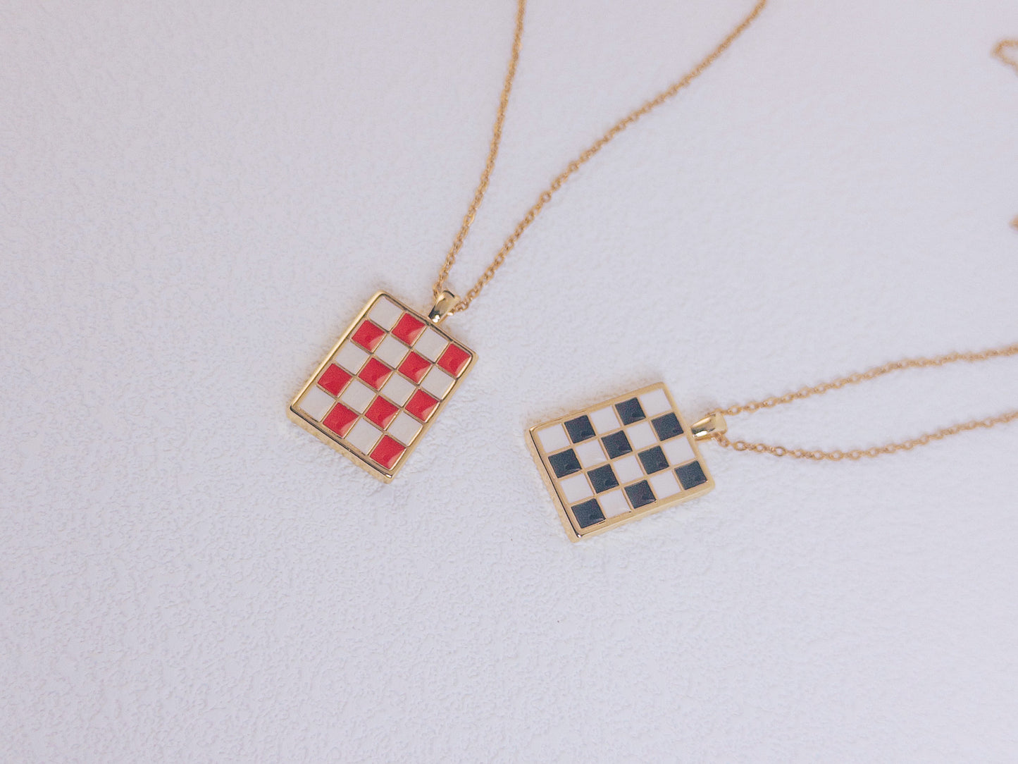 Retro Checkerboard Necklace