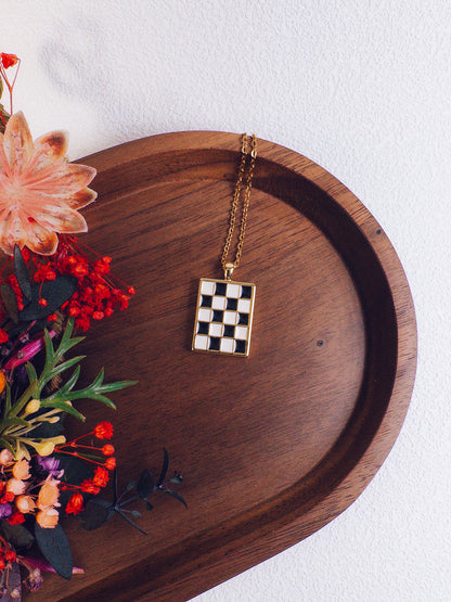 Retro Checkerboard Necklace