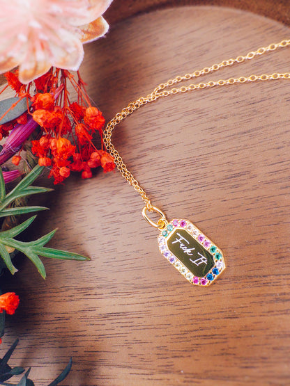 Fuck It Rainbow Necklace- 18k Gold Plated Sterling Silver