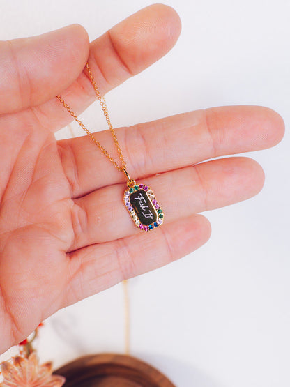 Fuck It Rainbow Necklace- 18k Gold Plated Sterling Silver