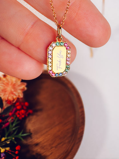 Fuck You Rainbow Necklace- 18k Gold Plated Sterling Silver