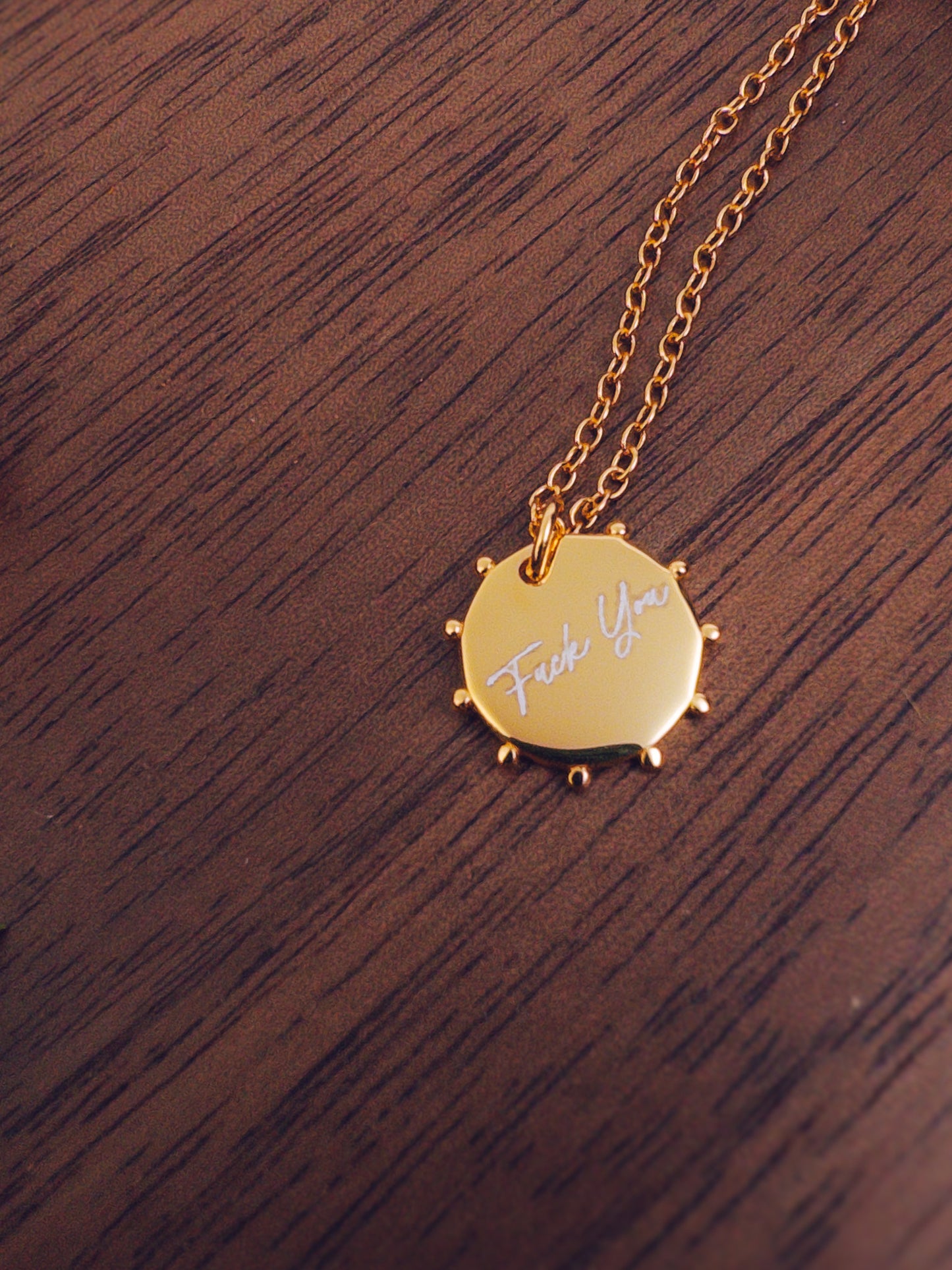 Fuck You Necklace - 18K Gold Plated Sterling Silver