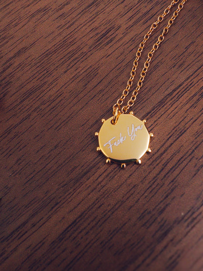 Fuck You Necklace - 18K Gold Plated Sterling Silver