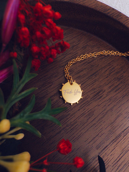 Fuck You Necklace - 18K Gold Plated Sterling Silver