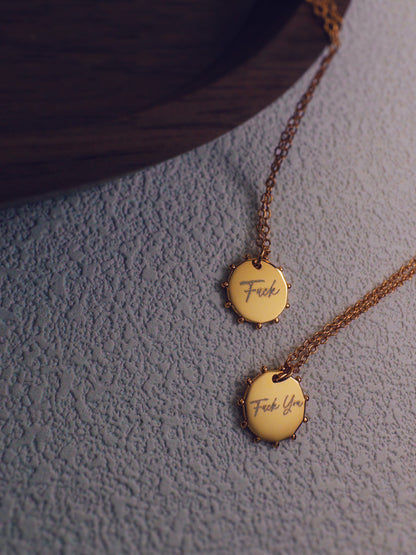 Fuck You Necklace - 18K Gold Plated Sterling Silver