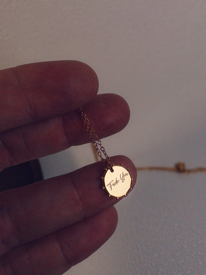 Fuck You Necklace - 18K Gold Plated Sterling Silver