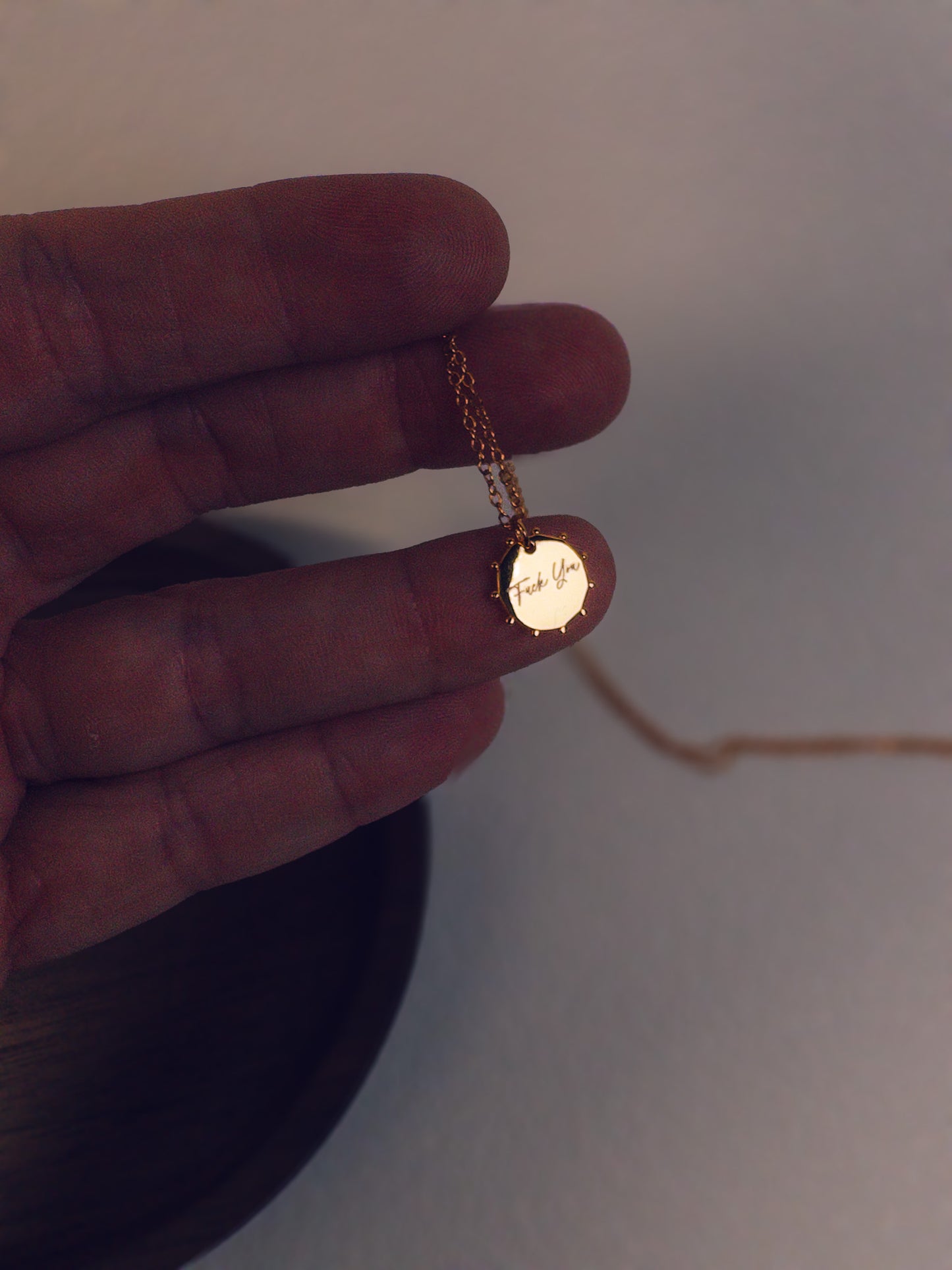 Fuck You Necklace - 18K Gold Plated Sterling Silver