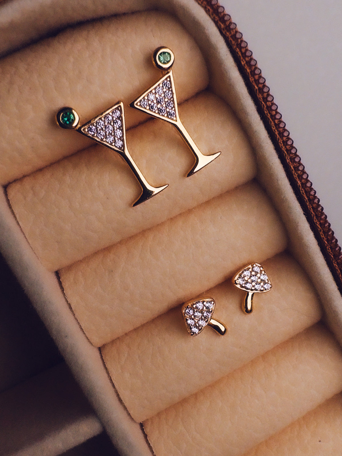 Martini Glass Stud Earrings
