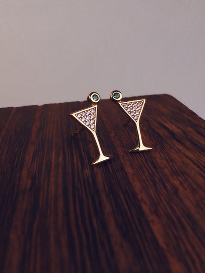 Martini Glass Stud Earrings