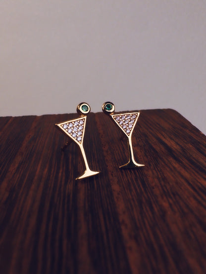 Martini Glass Stud Earrings