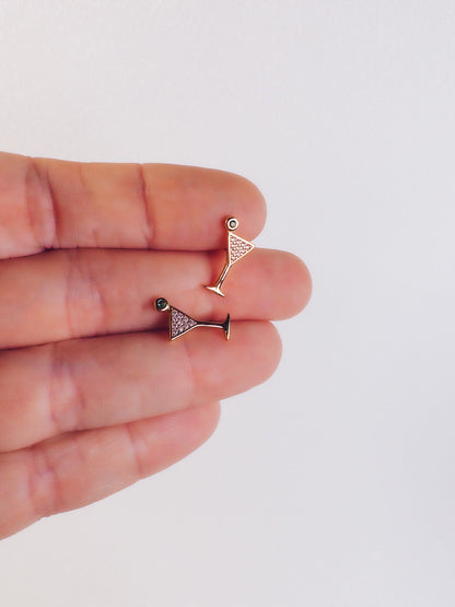 Martini Glass Stud Earrings