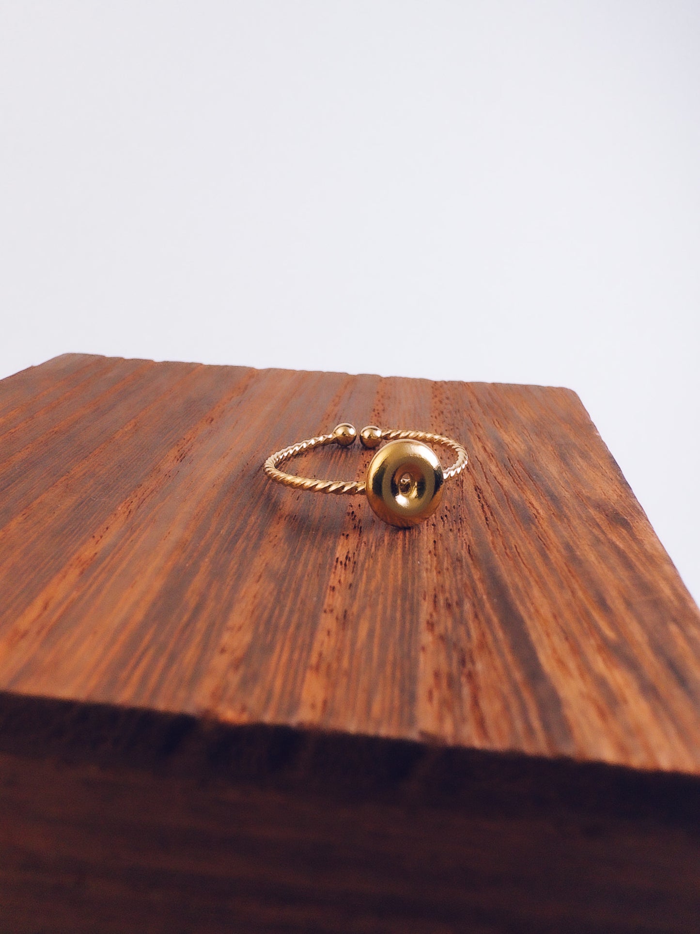 Adjustable 18k Gold Initial Ring