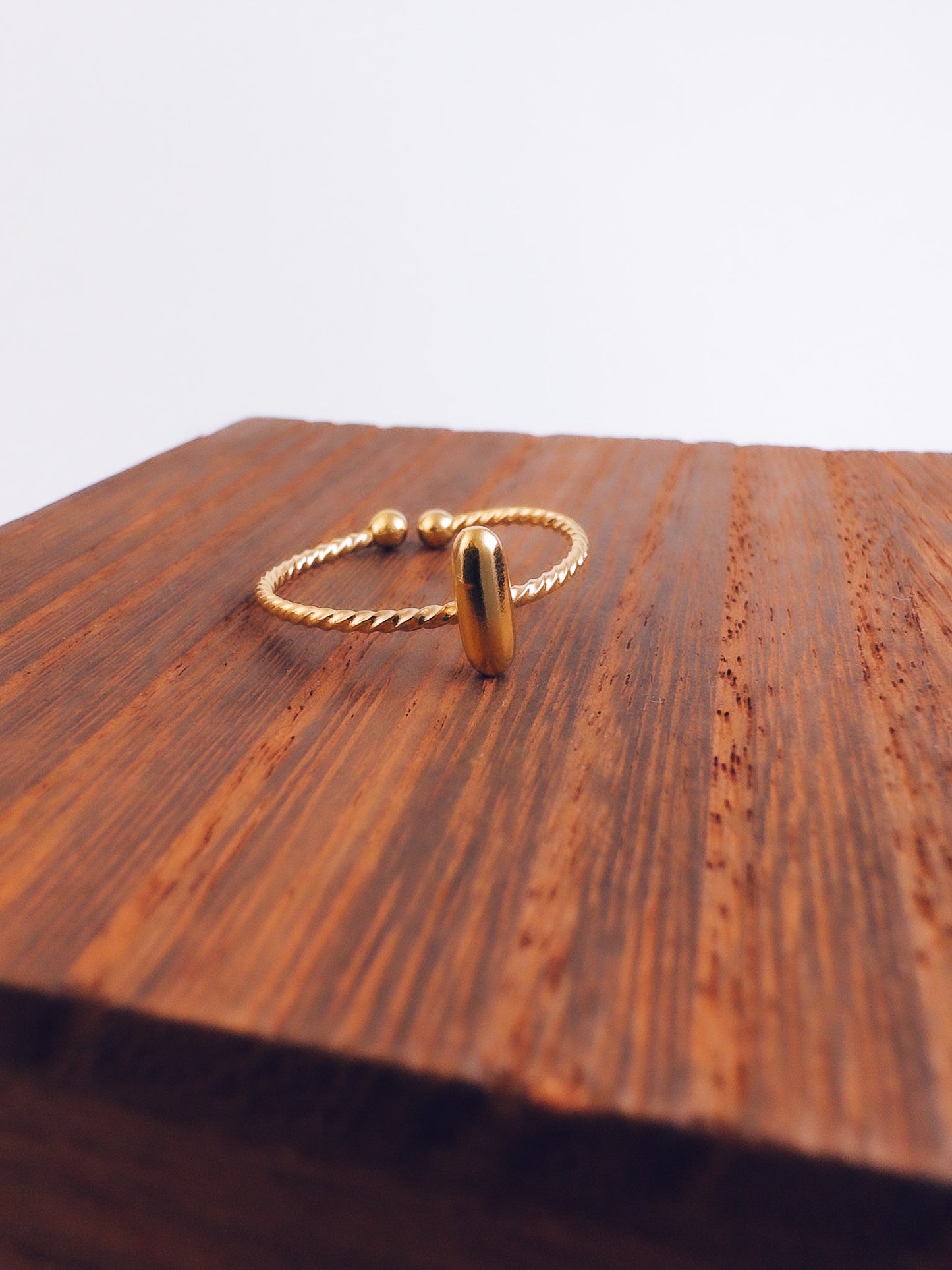 Adjustable 18k Gold Initial Ring