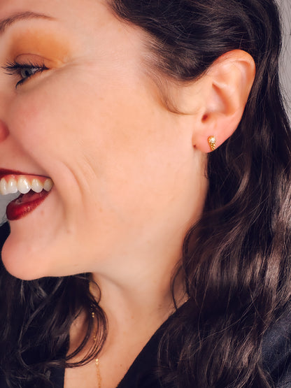 18K Gold Ice Cream Cone Studs