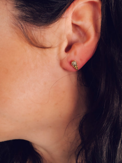 18K Gold Ice Cream Cone Studs