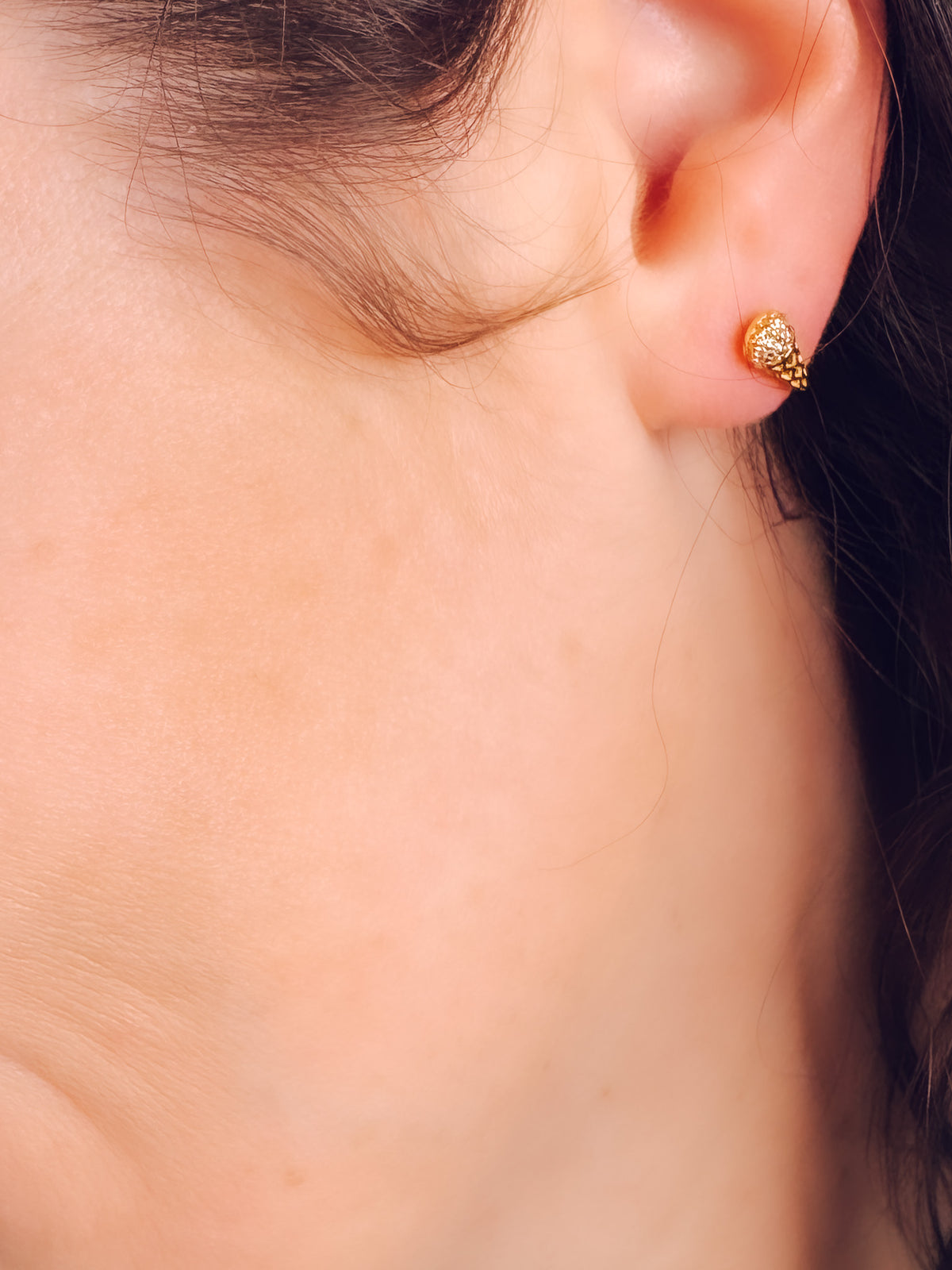 18K Gold Ice Cream Cone Studs