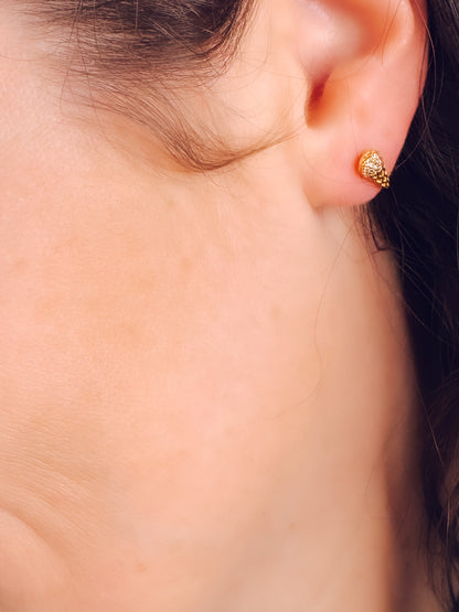 18K Gold Ice Cream Cone Studs