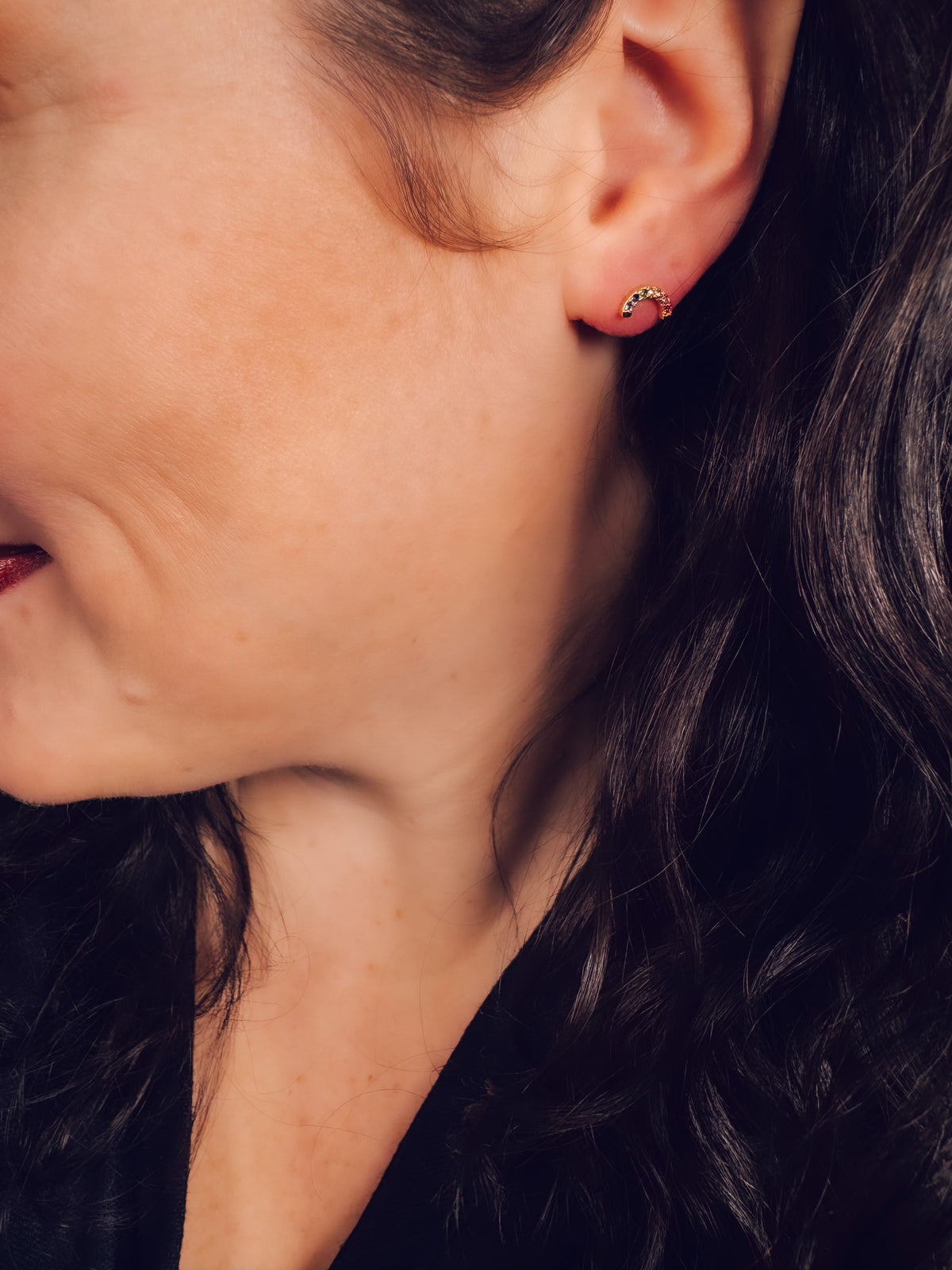 18k Gold Rainbow Arch Studs