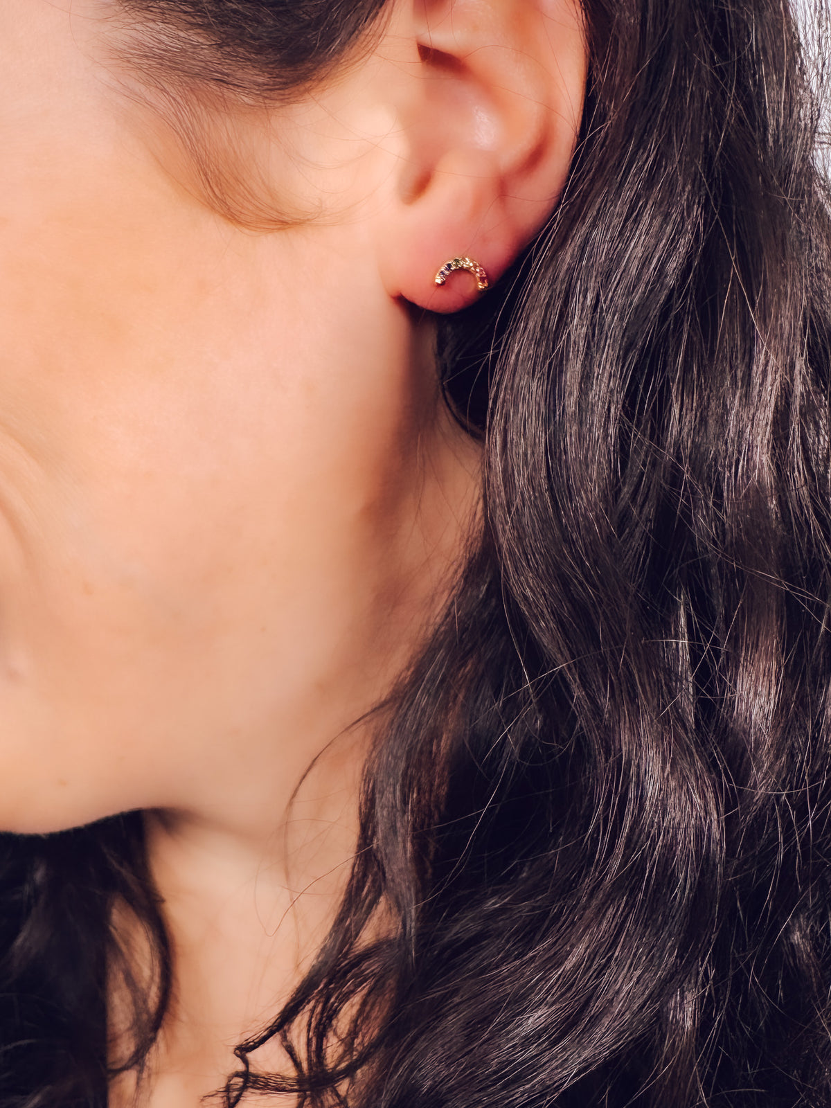 18k Gold Rainbow Arch Studs