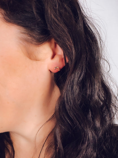 18k Gold Rainbow Arch Studs