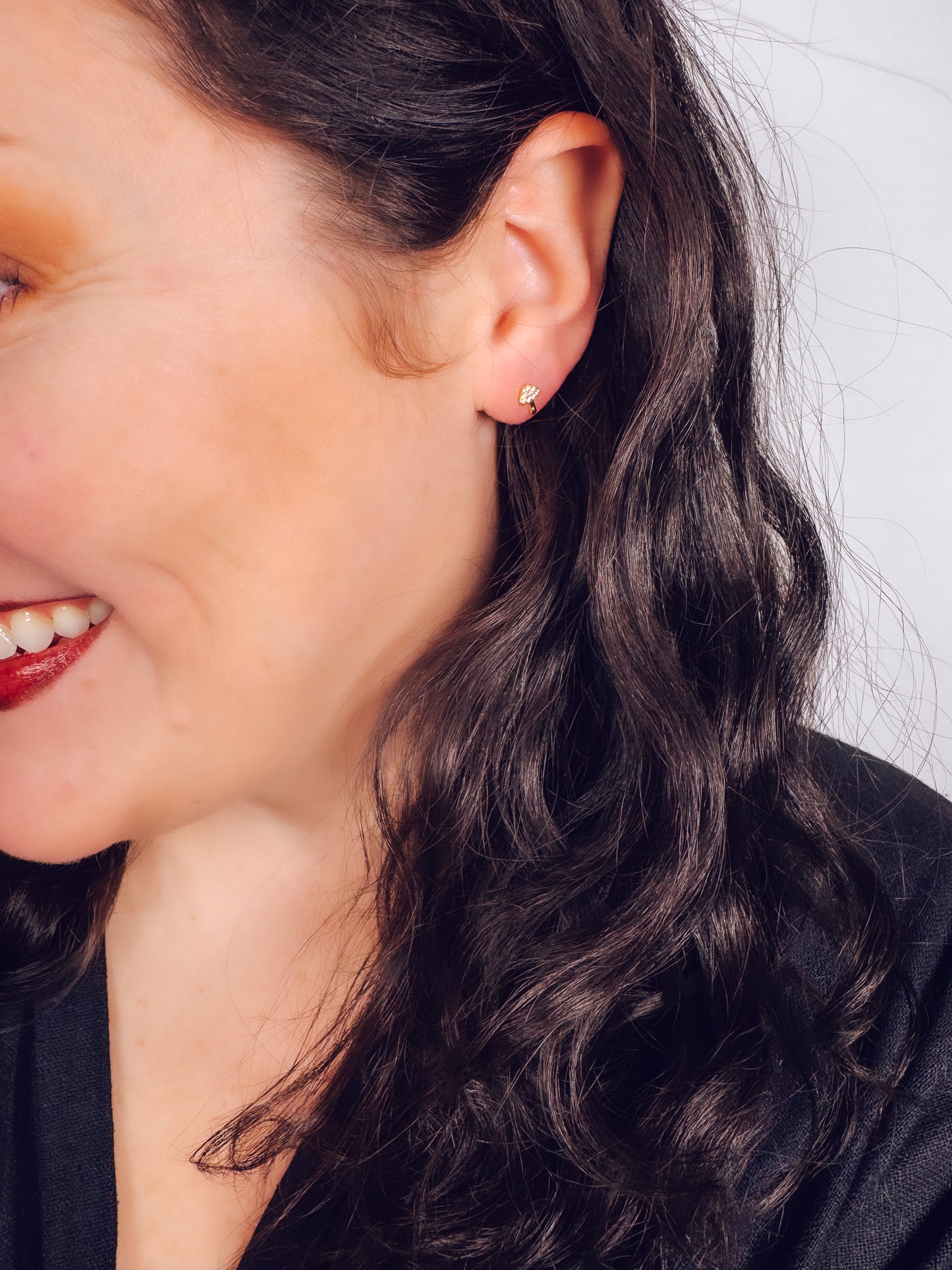 18k Gold Mushroom Stud Earrings