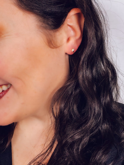 18k Gold Mushroom Stud Earrings