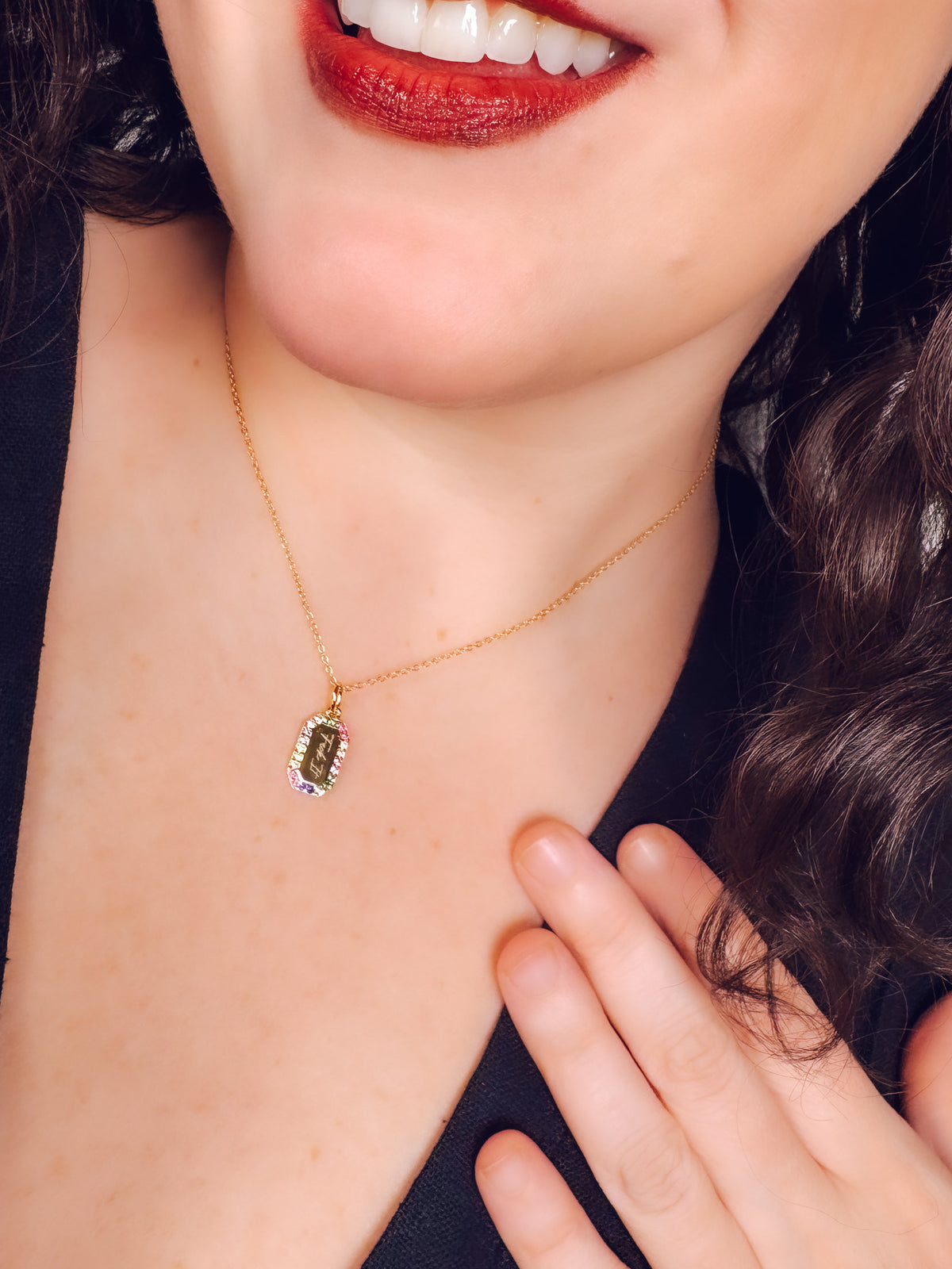 Fuck You Rainbow Necklace- 18k Gold Plated Sterling Silver
