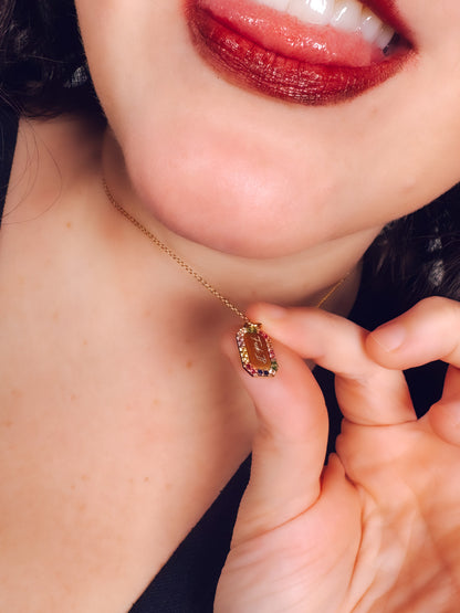 Fuck You Rainbow Necklace- 18k Gold Plated Sterling Silver