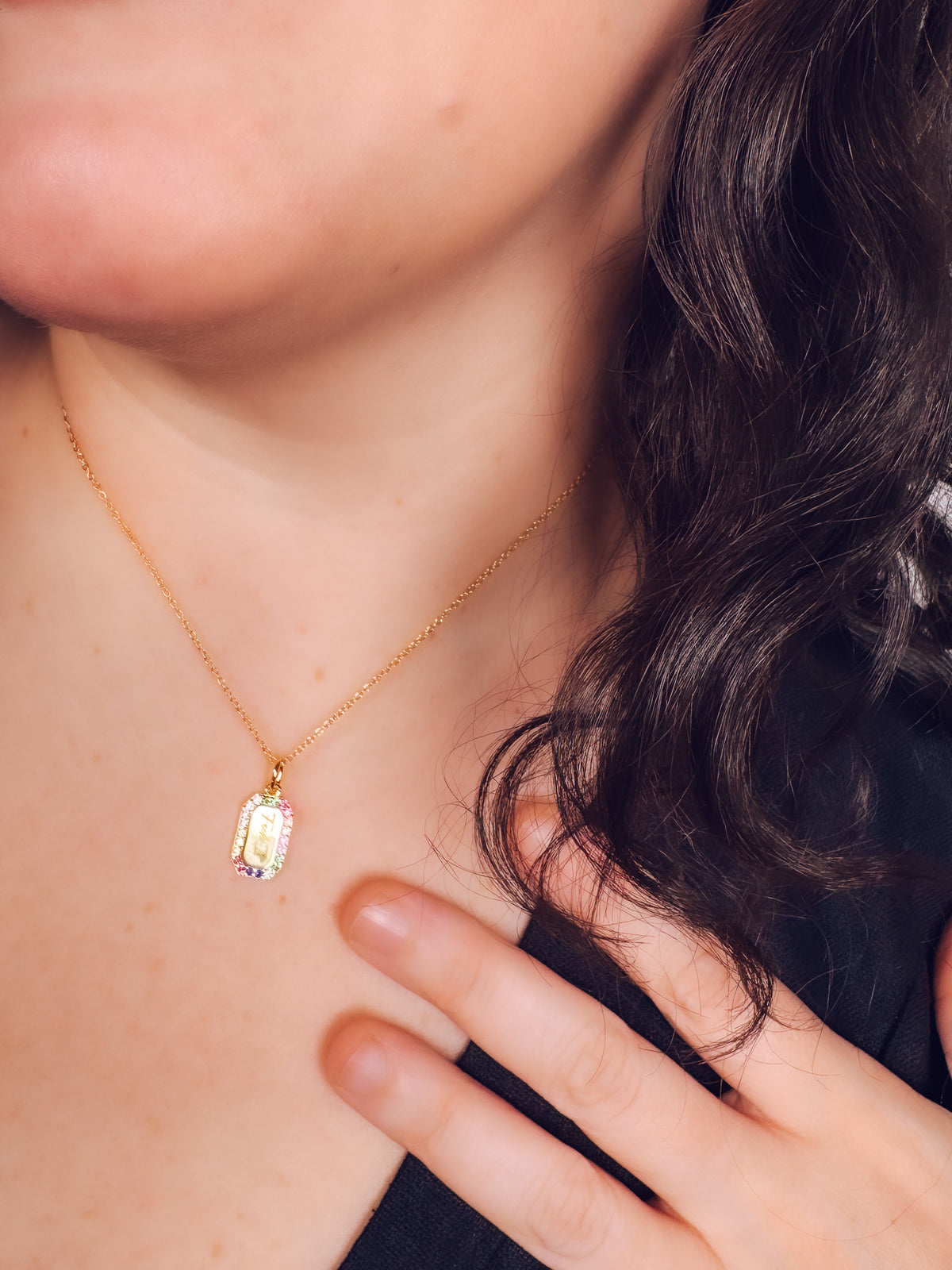 Fuck You Rainbow Necklace- 18k Gold Plated Sterling Silver