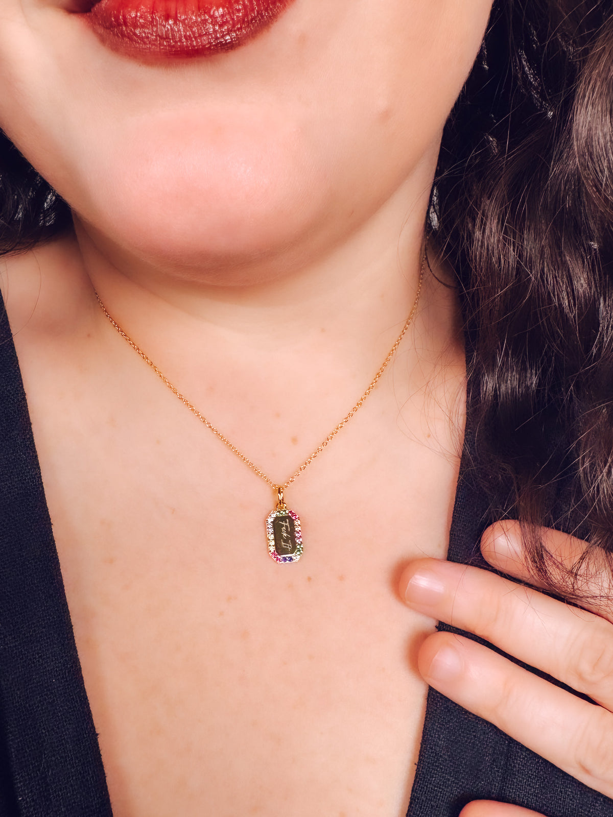 Fuck You Rainbow Necklace- 18k Gold Plated Sterling Silver