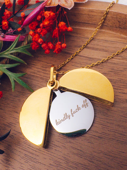Kindly F*ck Off Hidden Message Necklace