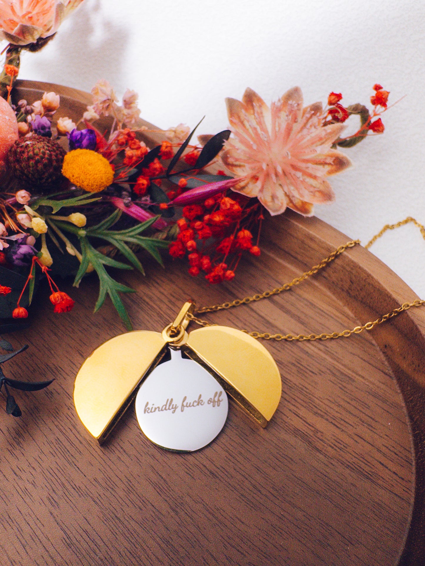 Kindly F*ck Off Hidden Message Necklace