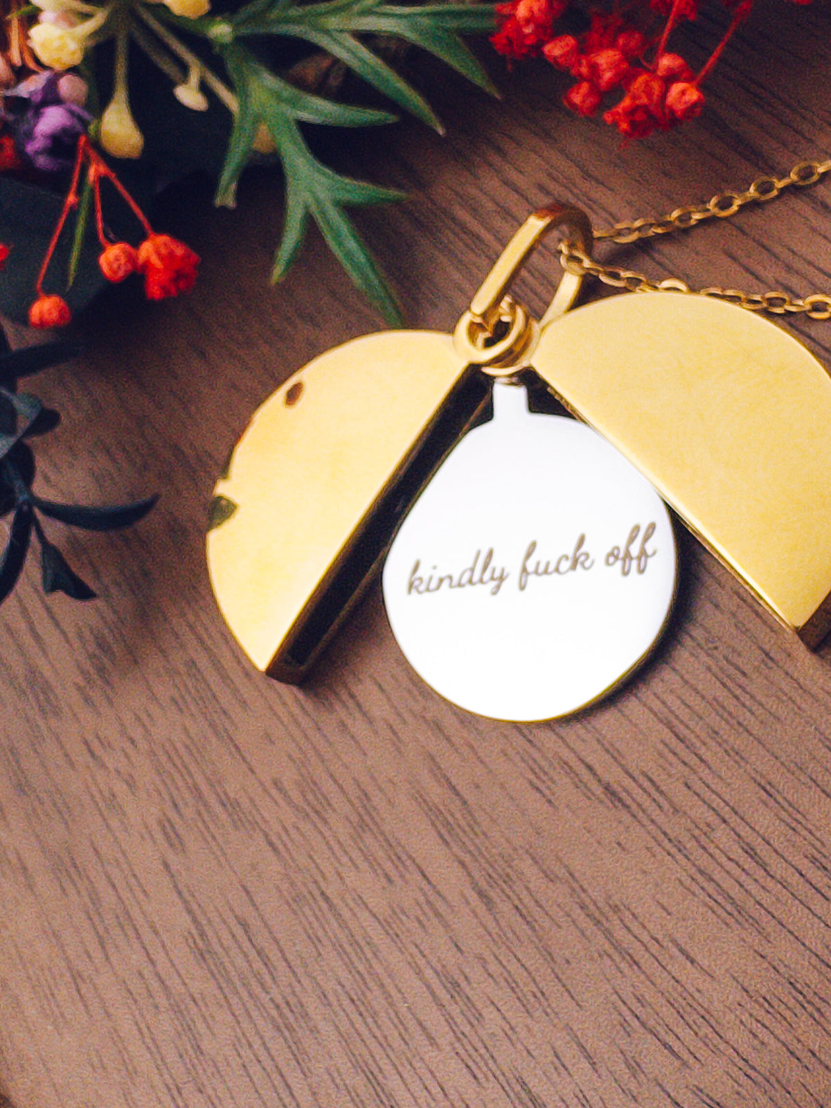 Kindly F*ck Off Hidden Message Necklace