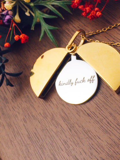 Kindly F*ck Off Hidden Message Necklace