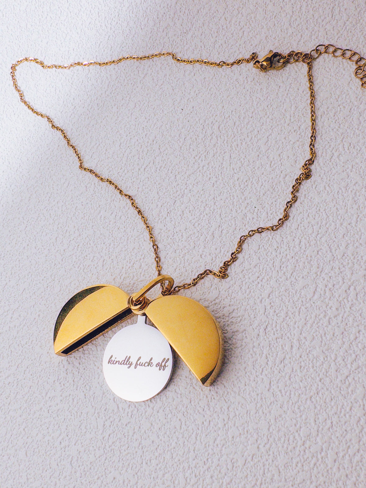 Kindly F*ck Off Hidden Message Necklace