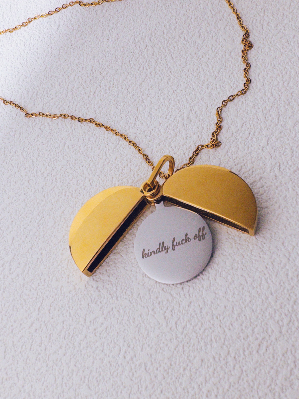Kindly F*ck Off Hidden Message Necklace