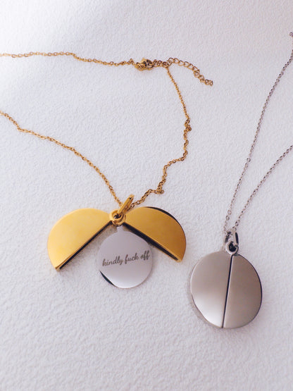 Kindly F*ck Off Hidden Message Necklace