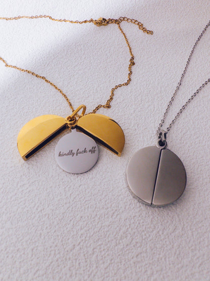 Kindly F*ck Off Hidden Message Necklace